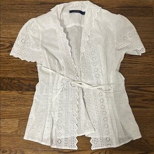 Ralph Lauren White Eyelet Blouse